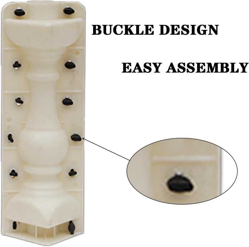 EAIVENY Prefabricated ABS Balcony Mold,Concrete Balustrade Mold Concrete Formwork for Outdoor Construction, DIY Home Improvement, Easy Installation and Reusable Design (Style 5) - Image 4